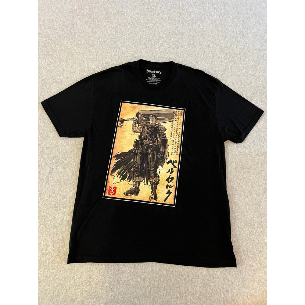 Berserk Swordsman TeeFury‎ T-Shirt Mens XL Anime Manga Crewneck Graphic Black